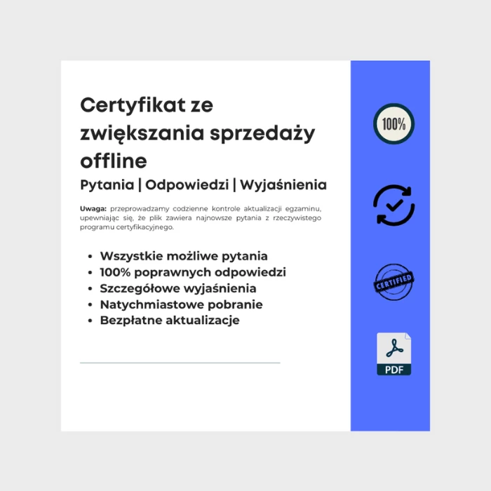 Obraz przedstawiający okładkę e-booka zatytułowanego Certyfikat ze zwiększania sprzedaży offline